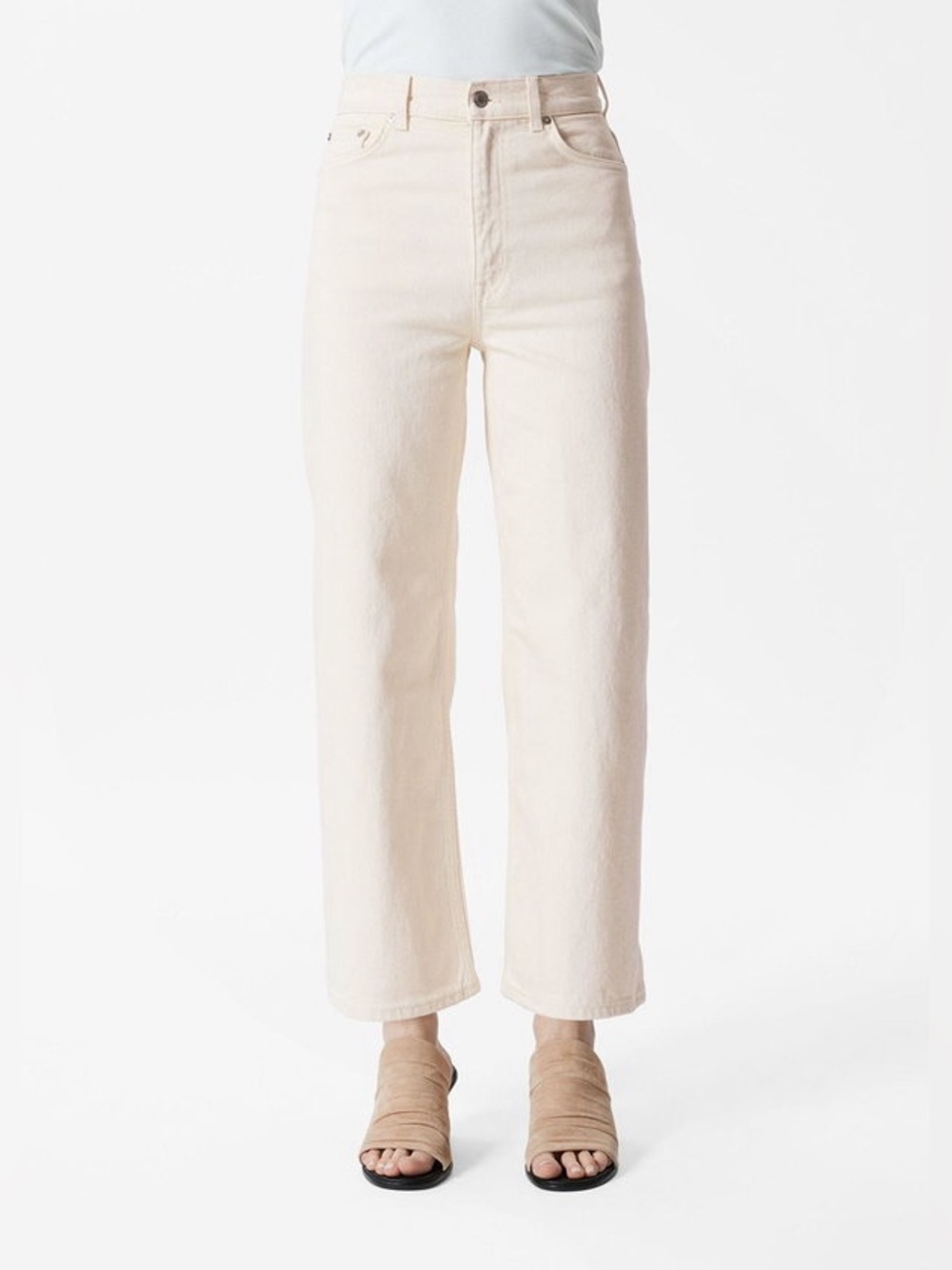& Other Stories Vanilla Bean Cropped Wide-Leg Jeans Size 29 Soft Girl